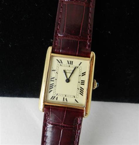 silver cartier watch vintage